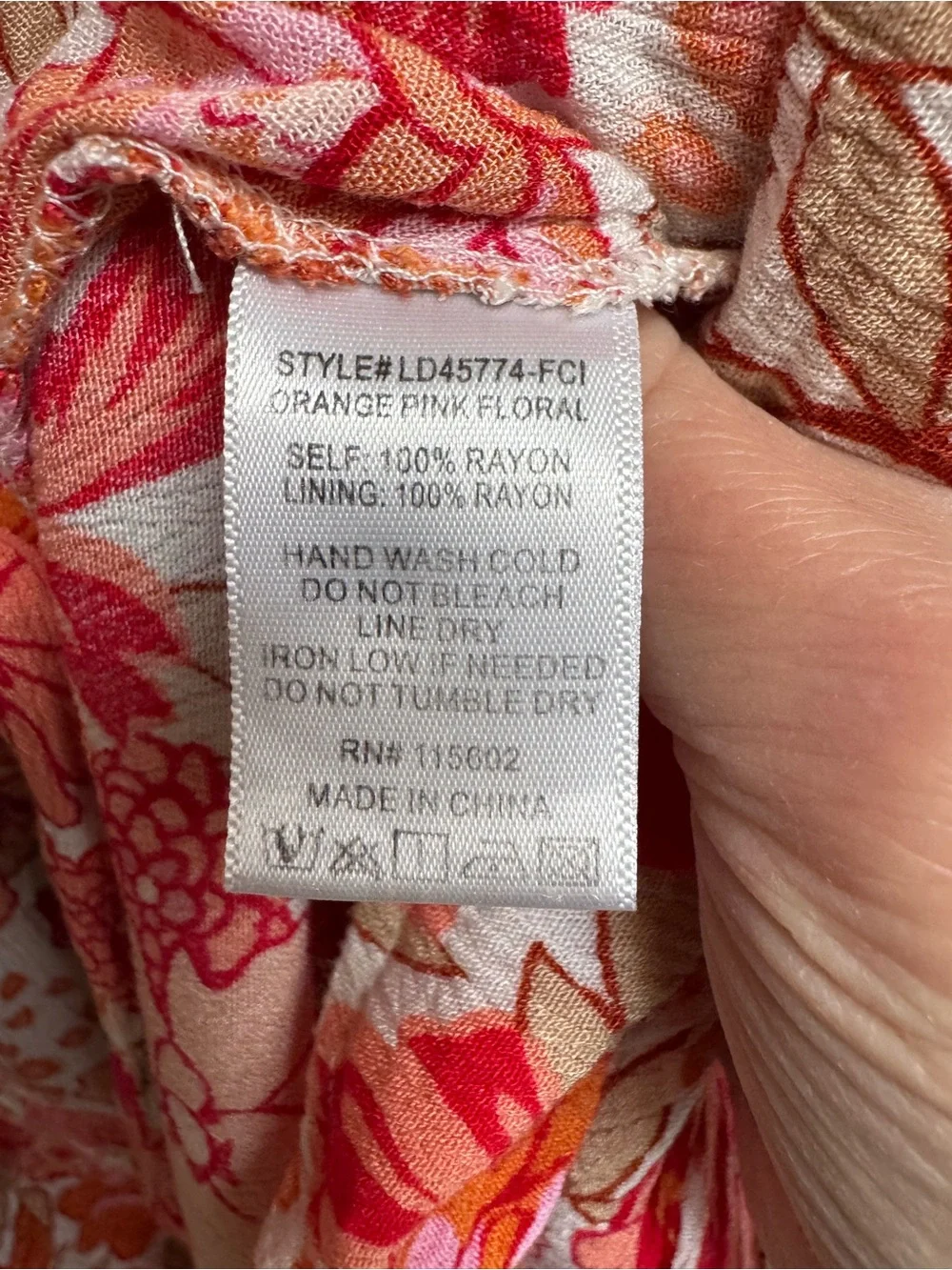 Lush Coral and Peach Floral High-Low Midi Dress